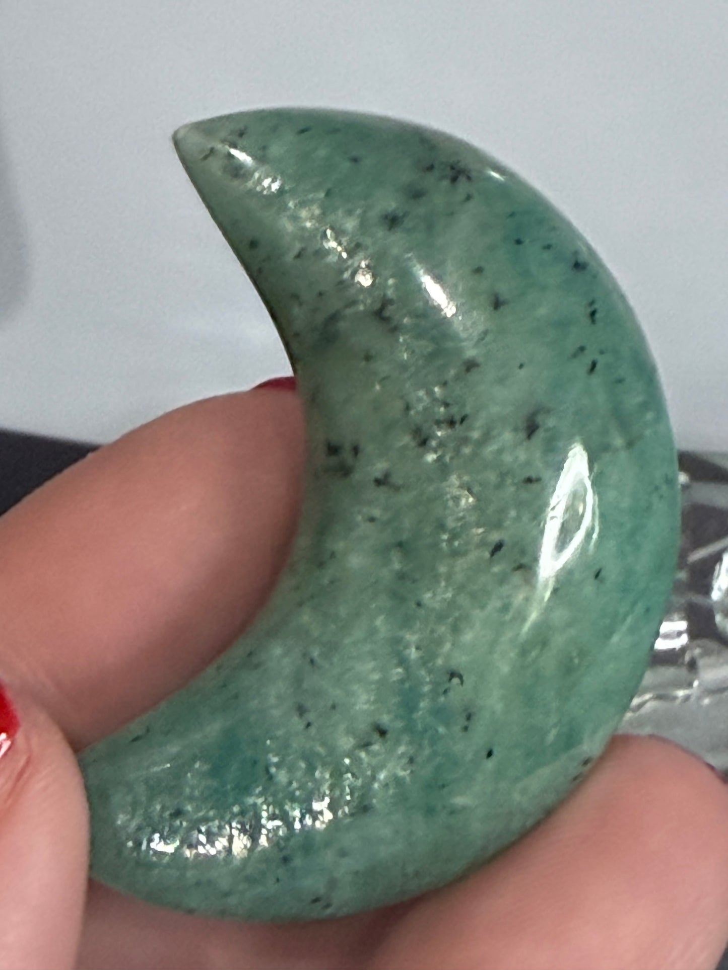 Amazonite Moon Carving – 4.6–5 cm (Pick Your Own)