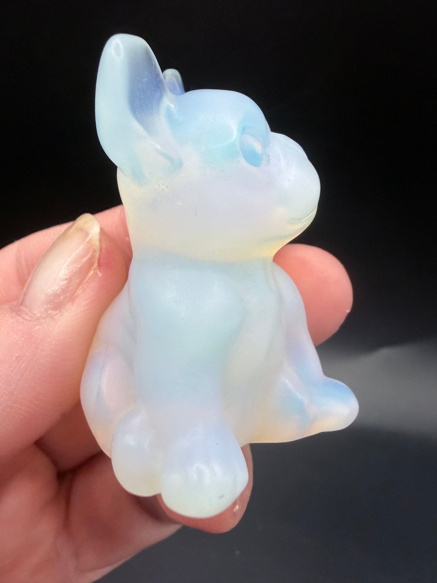 Opalite French Bulldog Carving – 5 cm