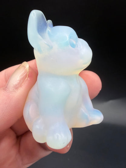 Opalite French Bulldog Carving – 5 cm