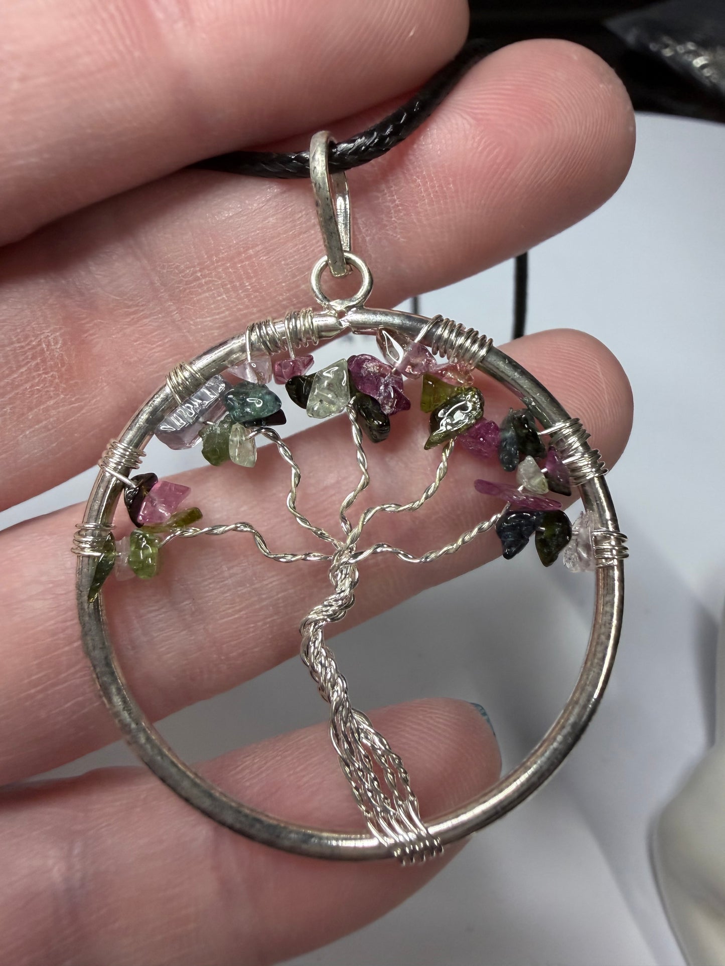 Multi-Colour Tourmaline Tree of Life Necklace