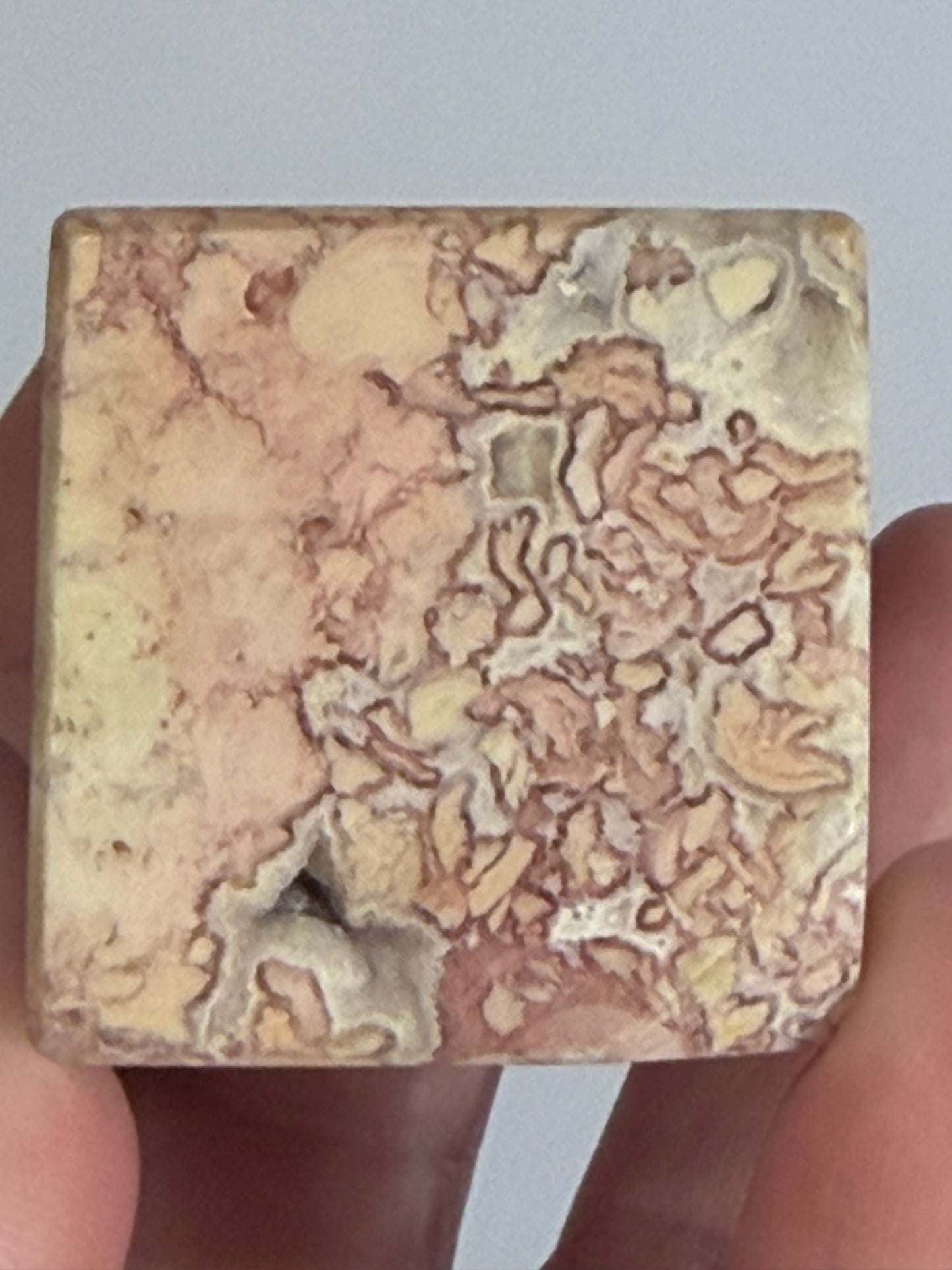 Pink Agate Druzy Floating Cube 3.6cm 110g B