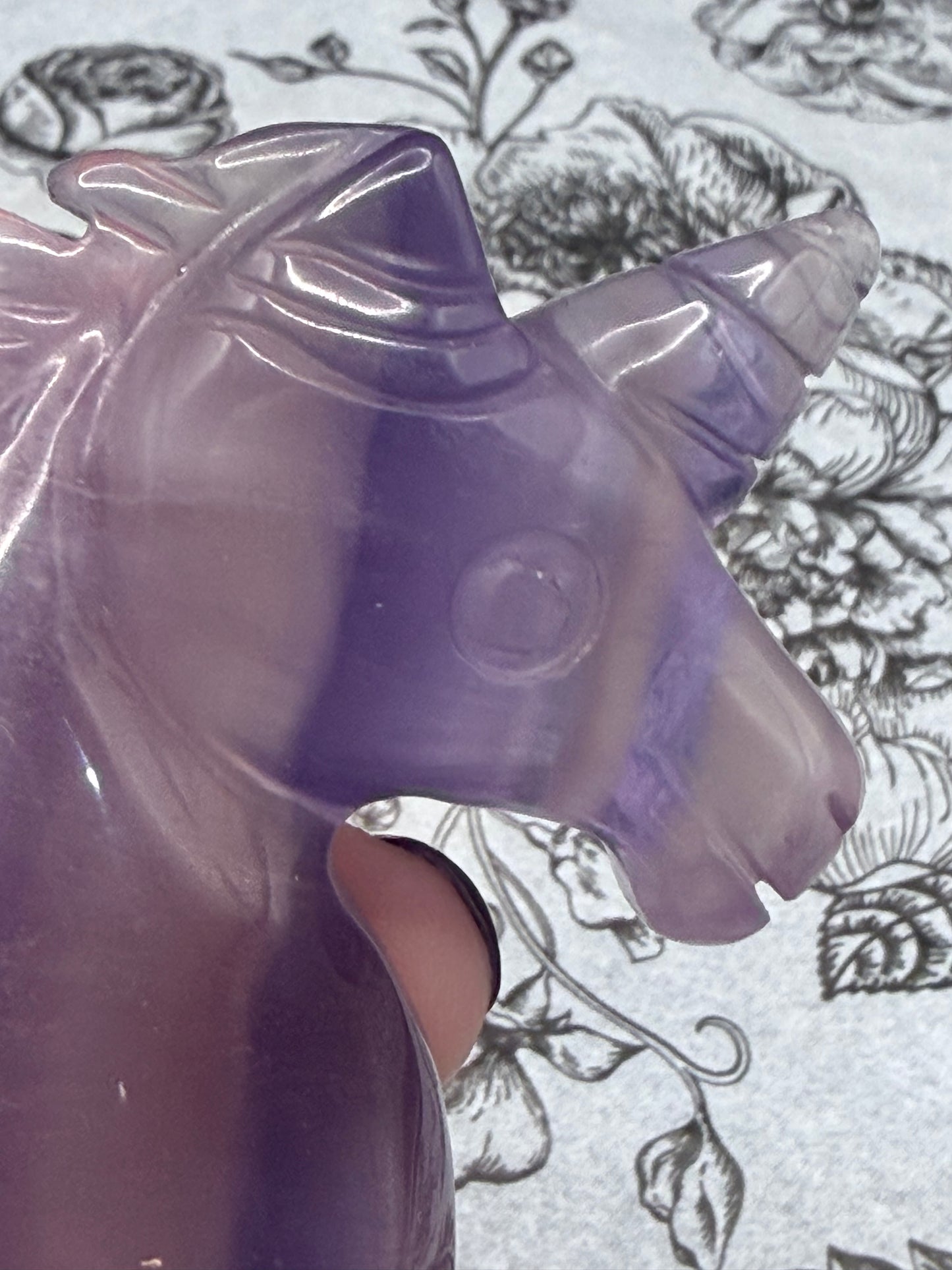 Fluorite Unicorn Head Carving — 110g | 6cm