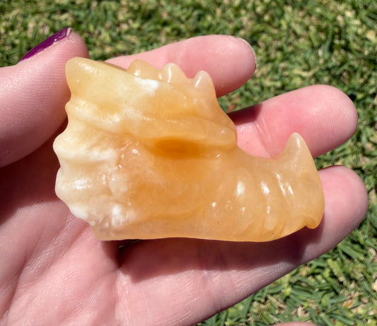 Orange Calcite Dragon Head