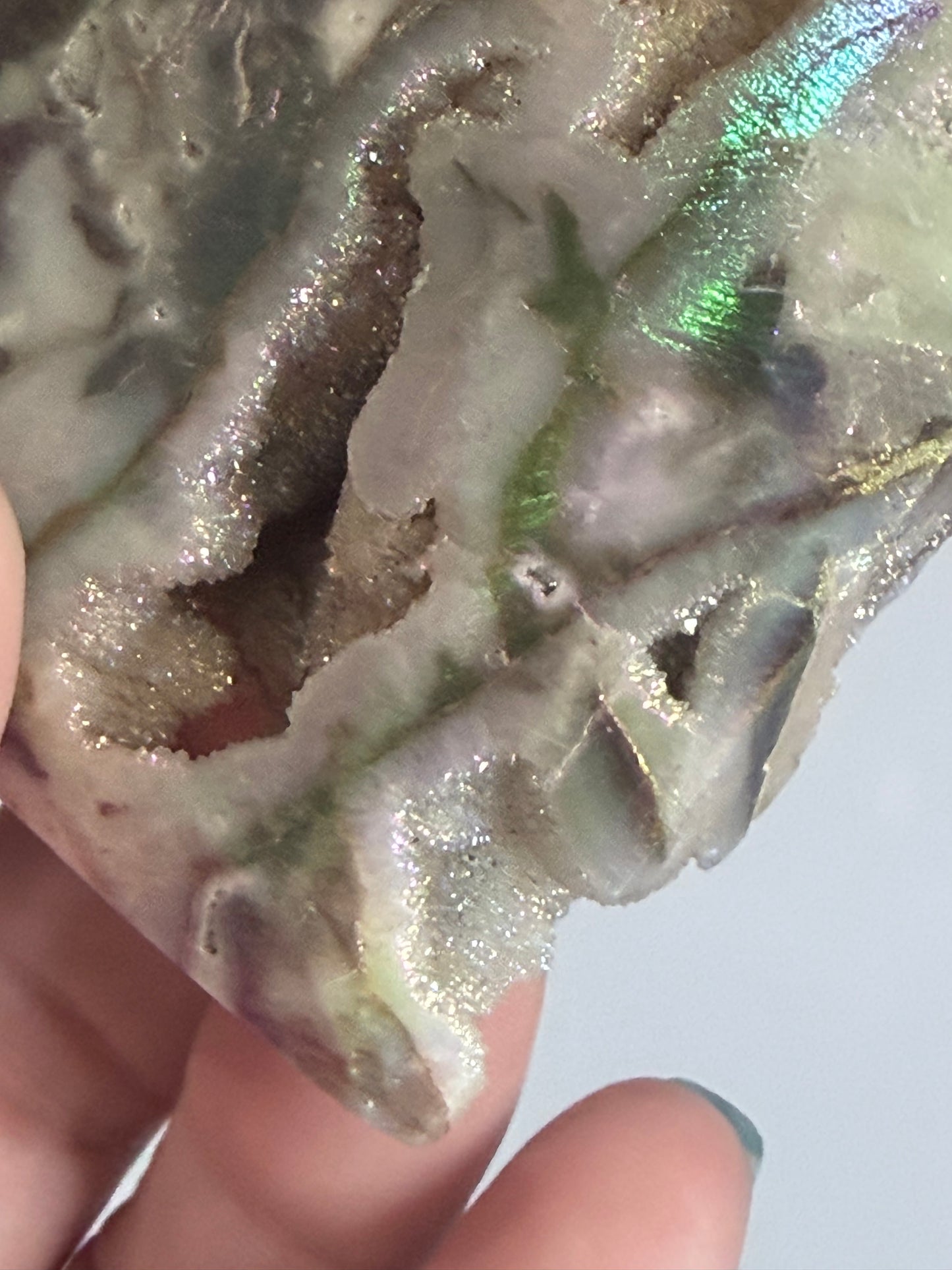 Aura-Coated Sphalerite Druzy Heart with Natural Cave 130g | 7.1 × 6.5 cm C