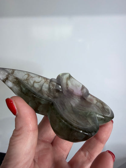 Dendritic Fluorite Butterfly Bowl – 338g
