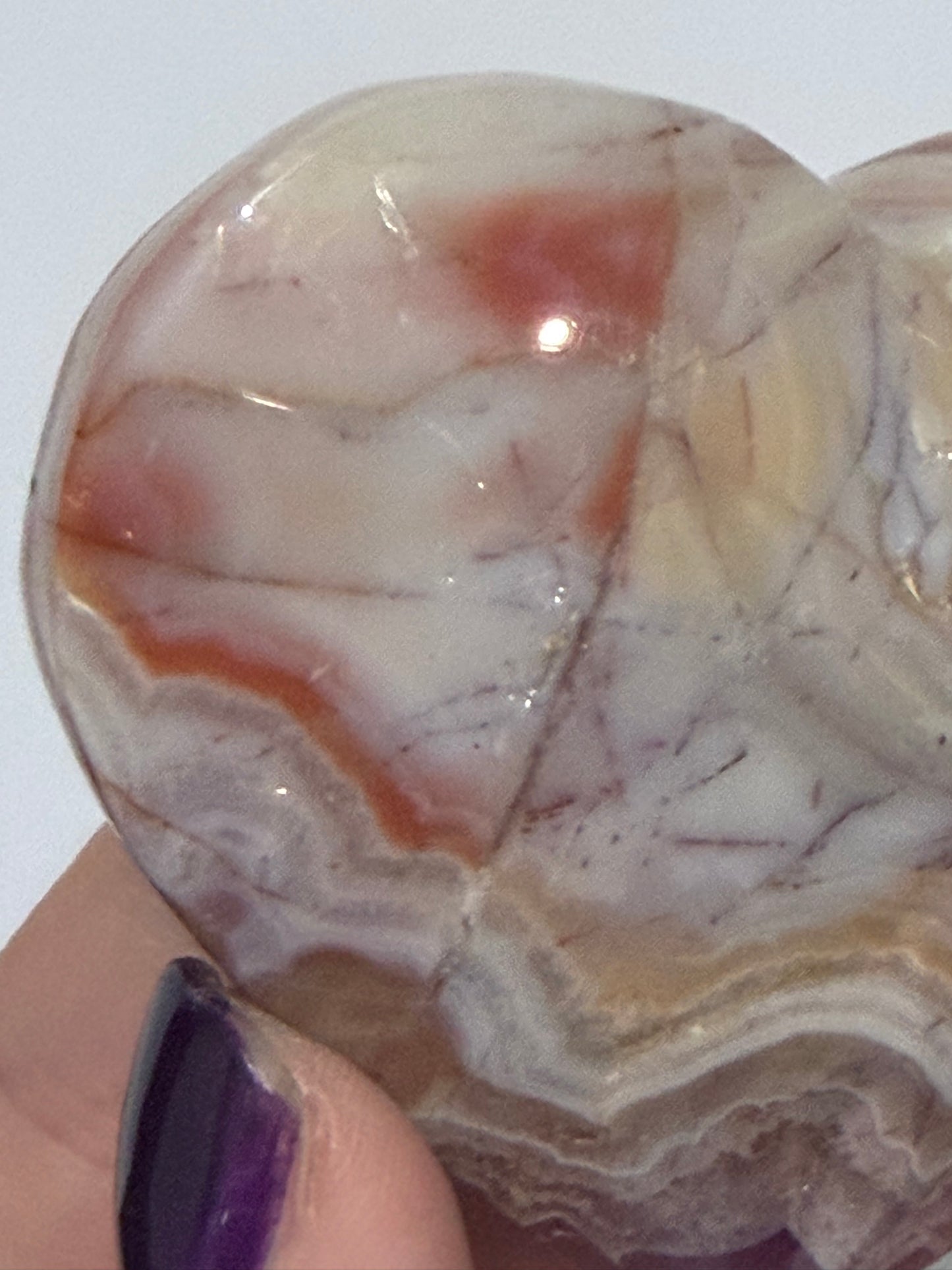 Amethyst & Banded Agate Heart 104g | 6.4 × 5.7 cm | Self-Standing H