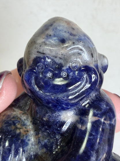 Sodalite Monkey Carving – 5cm