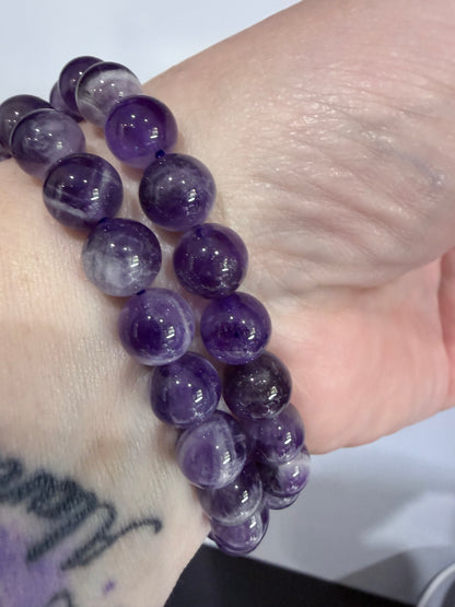 8mm Dream Amethyst Bracelet  | Chevron Amethyst | Standard & Large Sizes