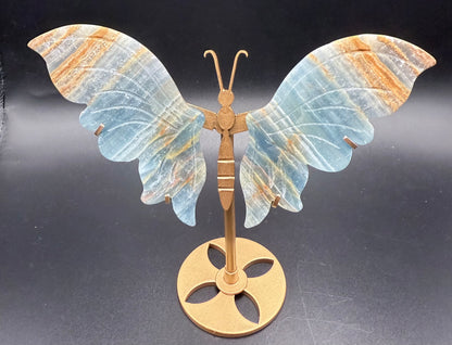 Blue Onyx Butterfly with Stand