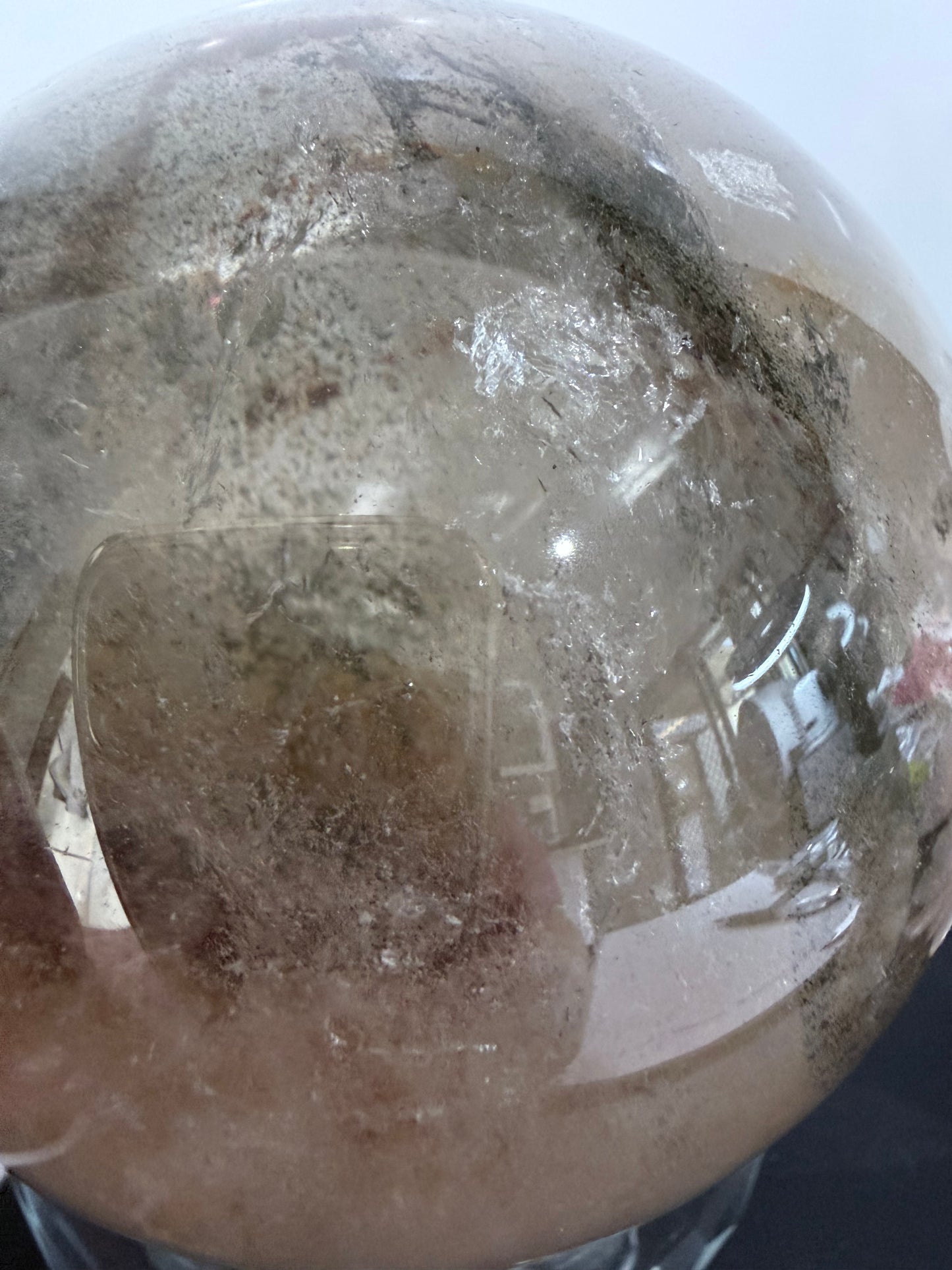 Large Garden Quartz (Lodolite) Sphere with Light Base – 11cm | 1.7kg