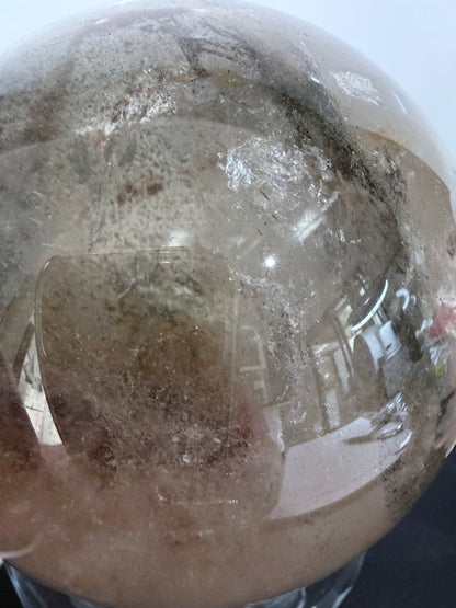 Large Garden Quartz (Lodolite) Sphere with Light Base – 11cm | 1.7kg