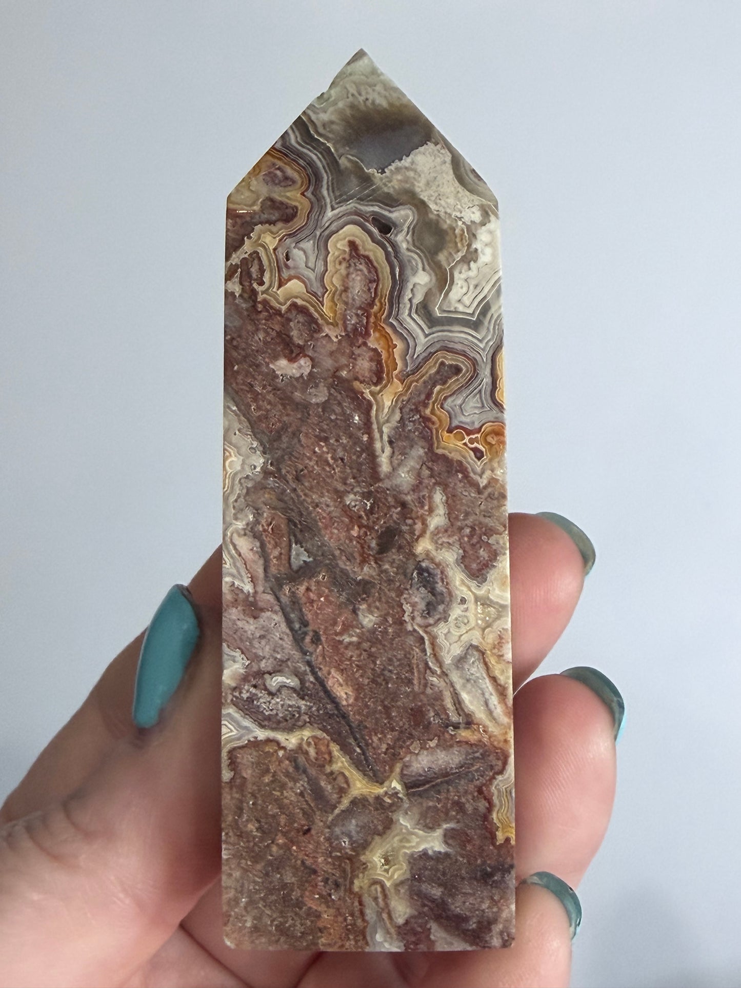 Mexican Crazy Lace Agate Tower –B