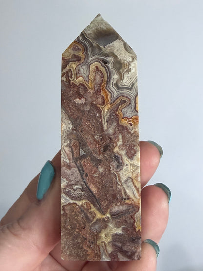 Mexican Crazy Lace Agate Tower –B