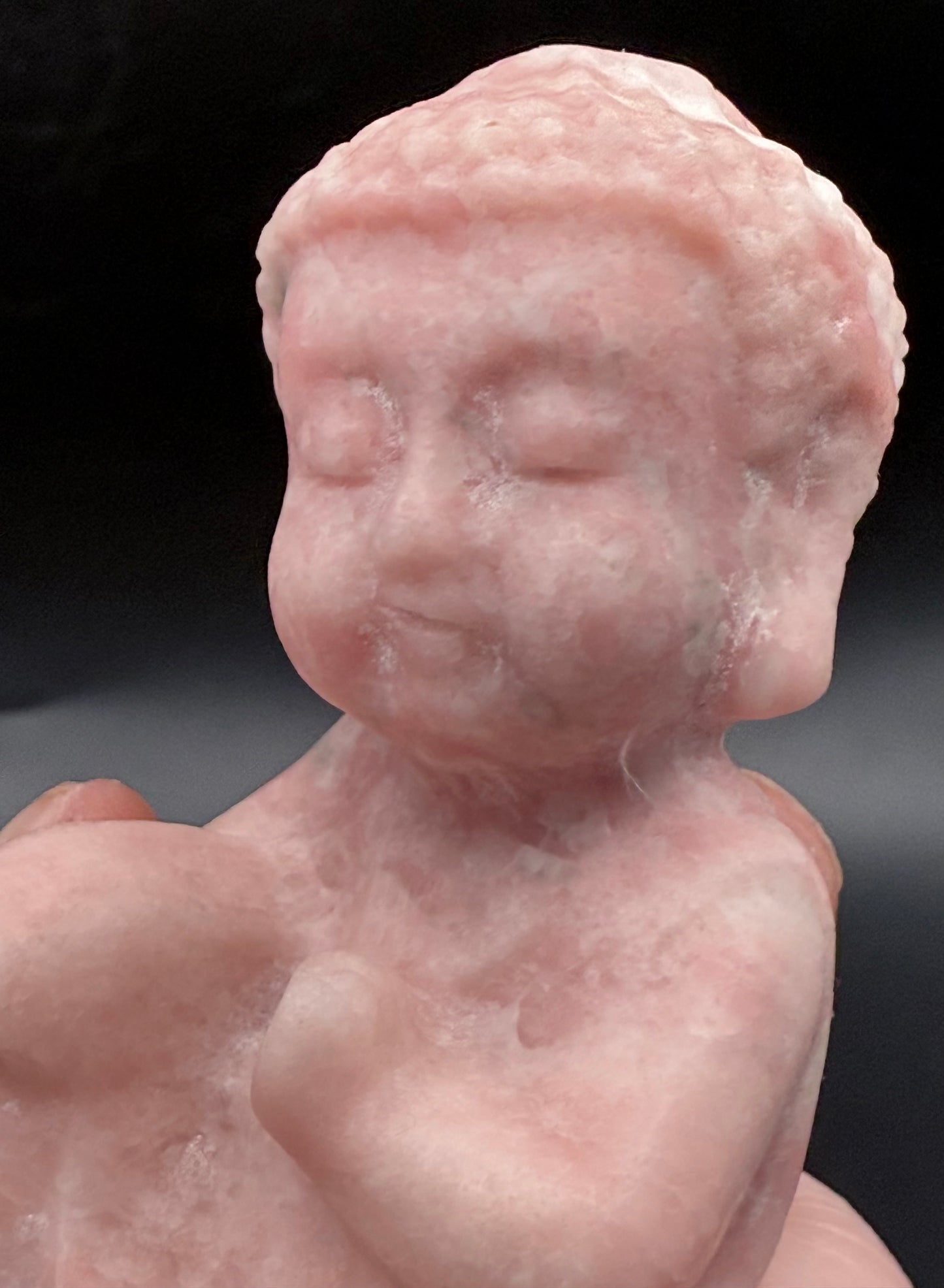 Pink Opal Baby Buddha Carving