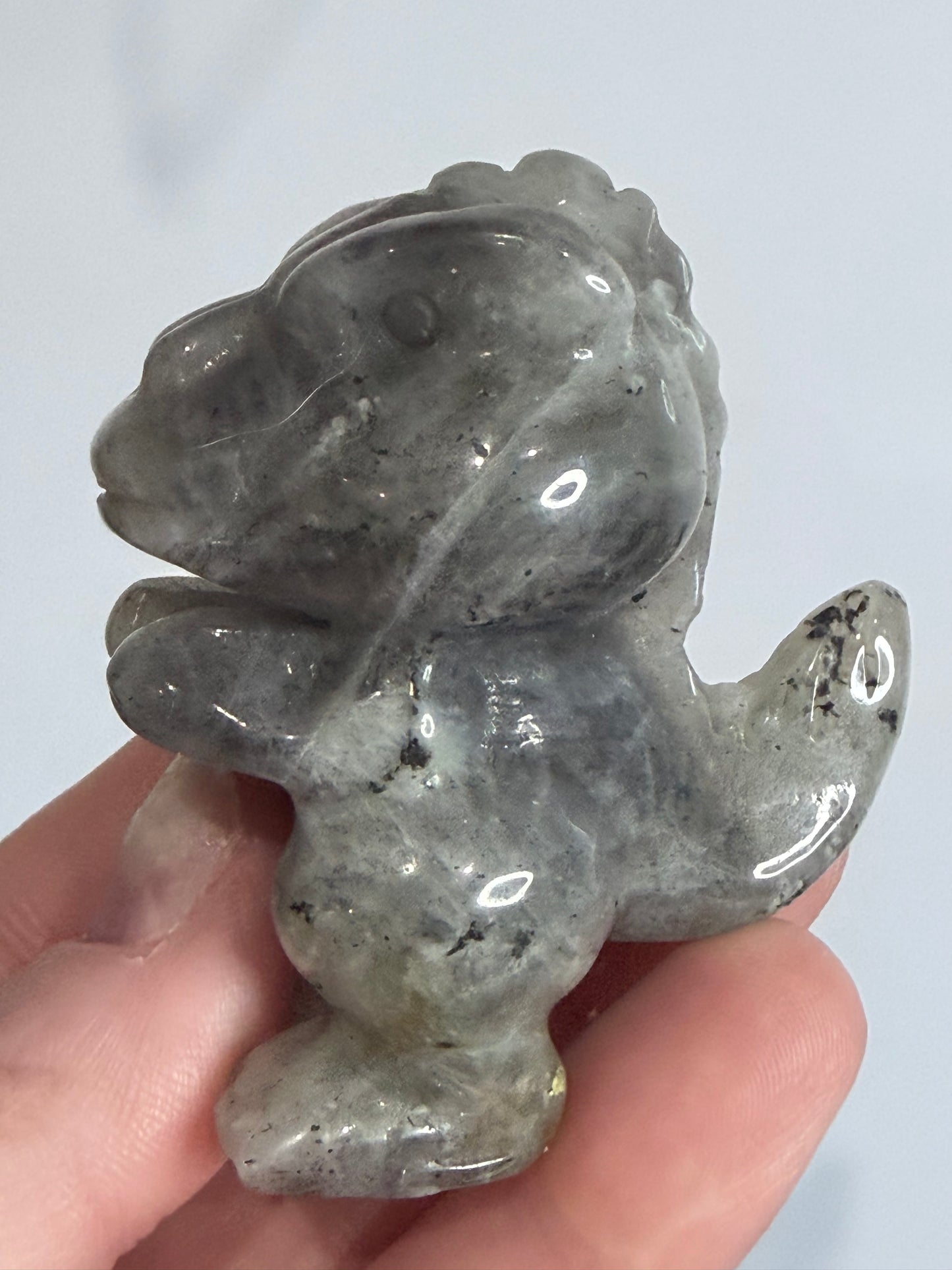 6cm Labradorite T-Rex Crystal Carving