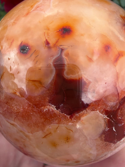 Carnelian Agate Druzy Sphere – 6.3cm