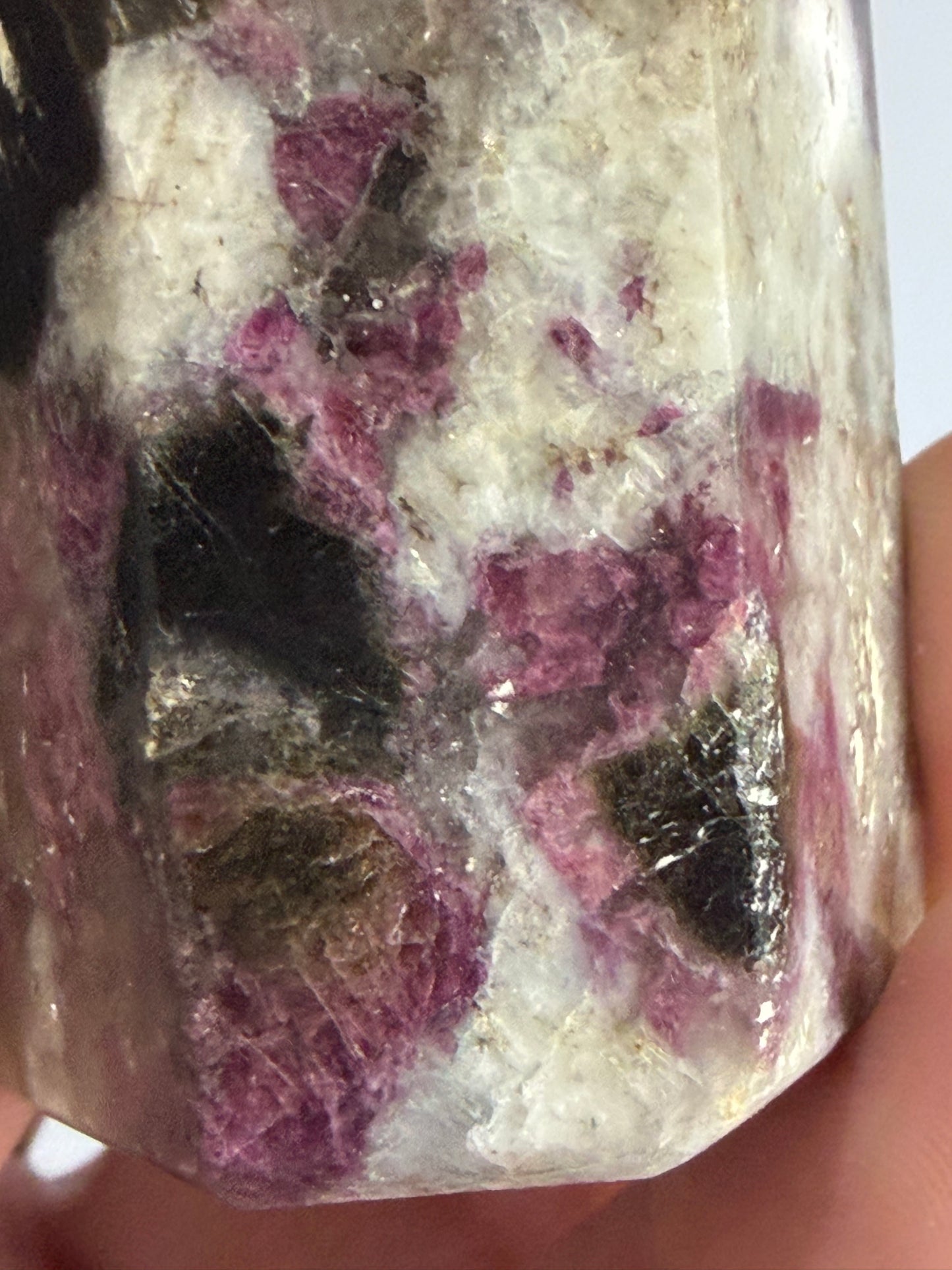 Pink Tourmaline in Quartz Crystal Tower – 9.2cm | 155g D