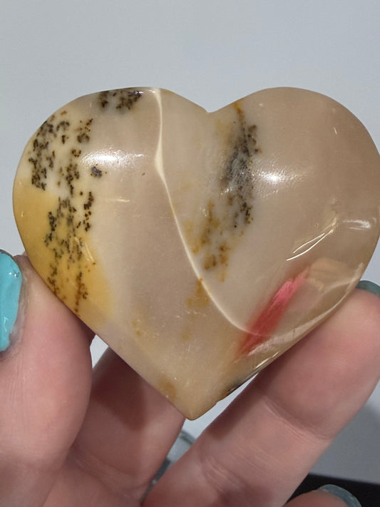 Mookaite Jasper Heart with Natural Dendrites 90g | 5.7 × 5.1 cm D -