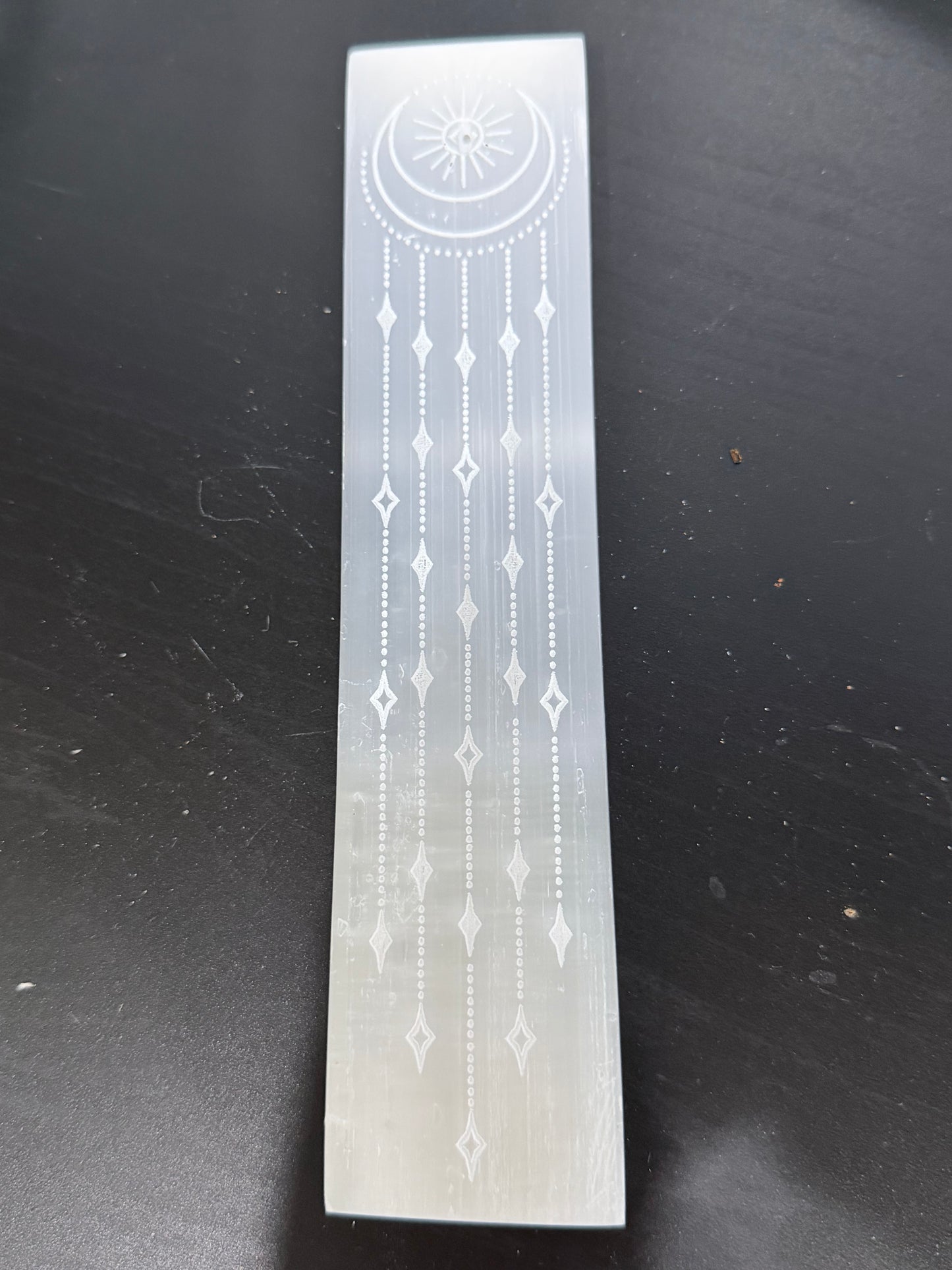 Selenite Dream Catcher Incense Holder - 20cm