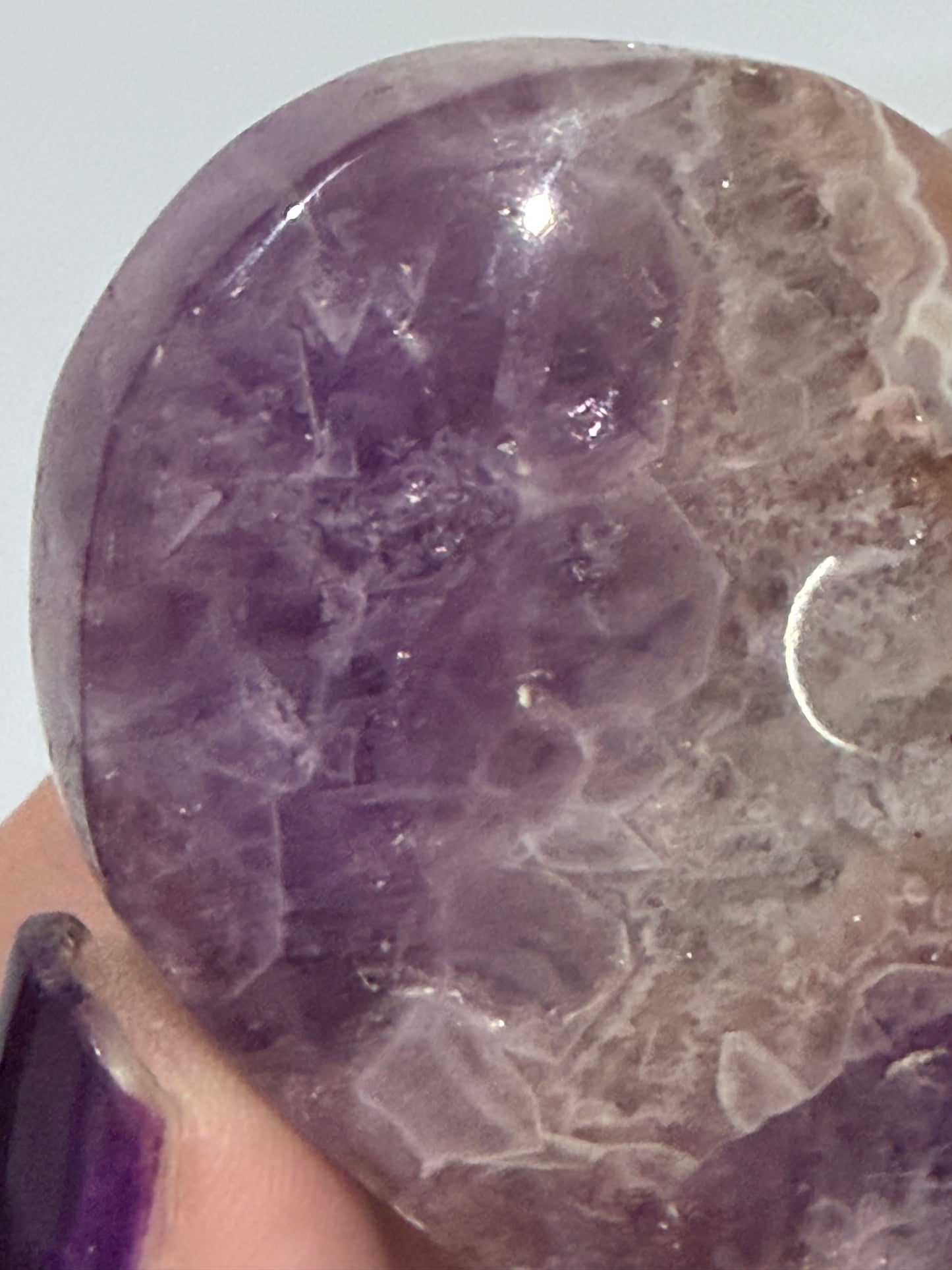 Amethyst & Banded Agate Heart 104g | 6.4 × 5.7 cm | Self-Standing H