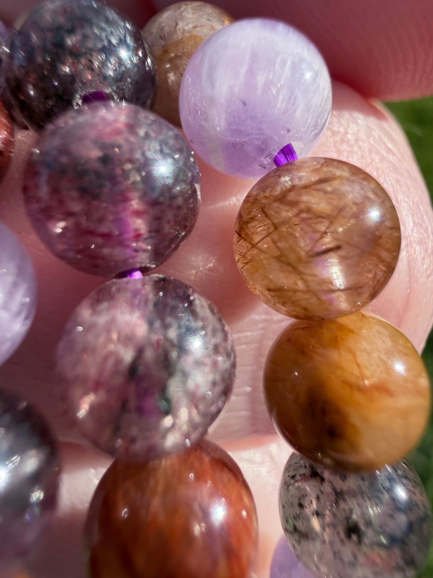 High Quality 6mm Mixed Quartz Bracelet