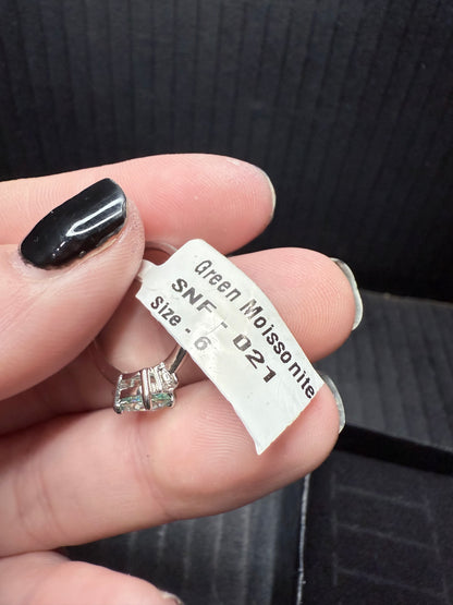 Green Moissonite Diamond Ring