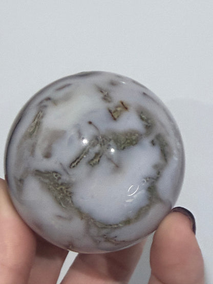 Moss Agate Druzy Sphere – 225g | 5.5cm