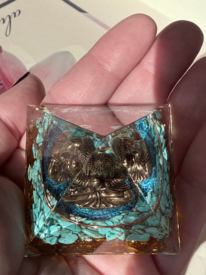 Orgonite Buddha Pyramid – Calm, Balance & Energy Flow