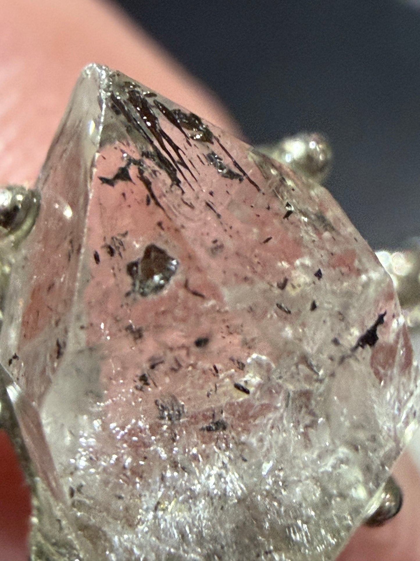 Natural Herkimer Diamond Quartz Ring | Double-Terminated Crystal B