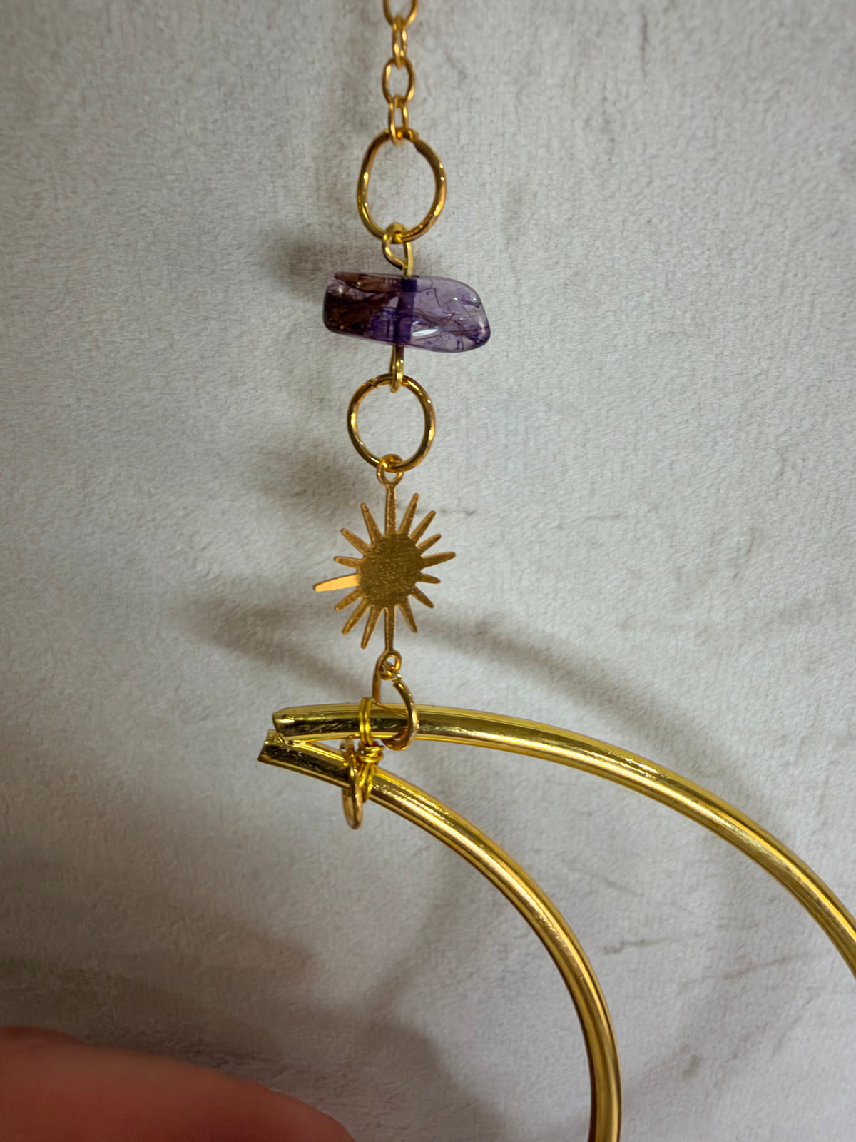 Amethyst Moon & Rainbow Stars Suncatcher – 35 × 10cm