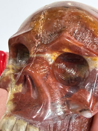 Petrified Wood Crystal Skull – 357g | 7 × 8 cm B
