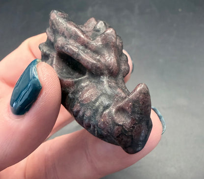 Garnet Dragon Head Carving