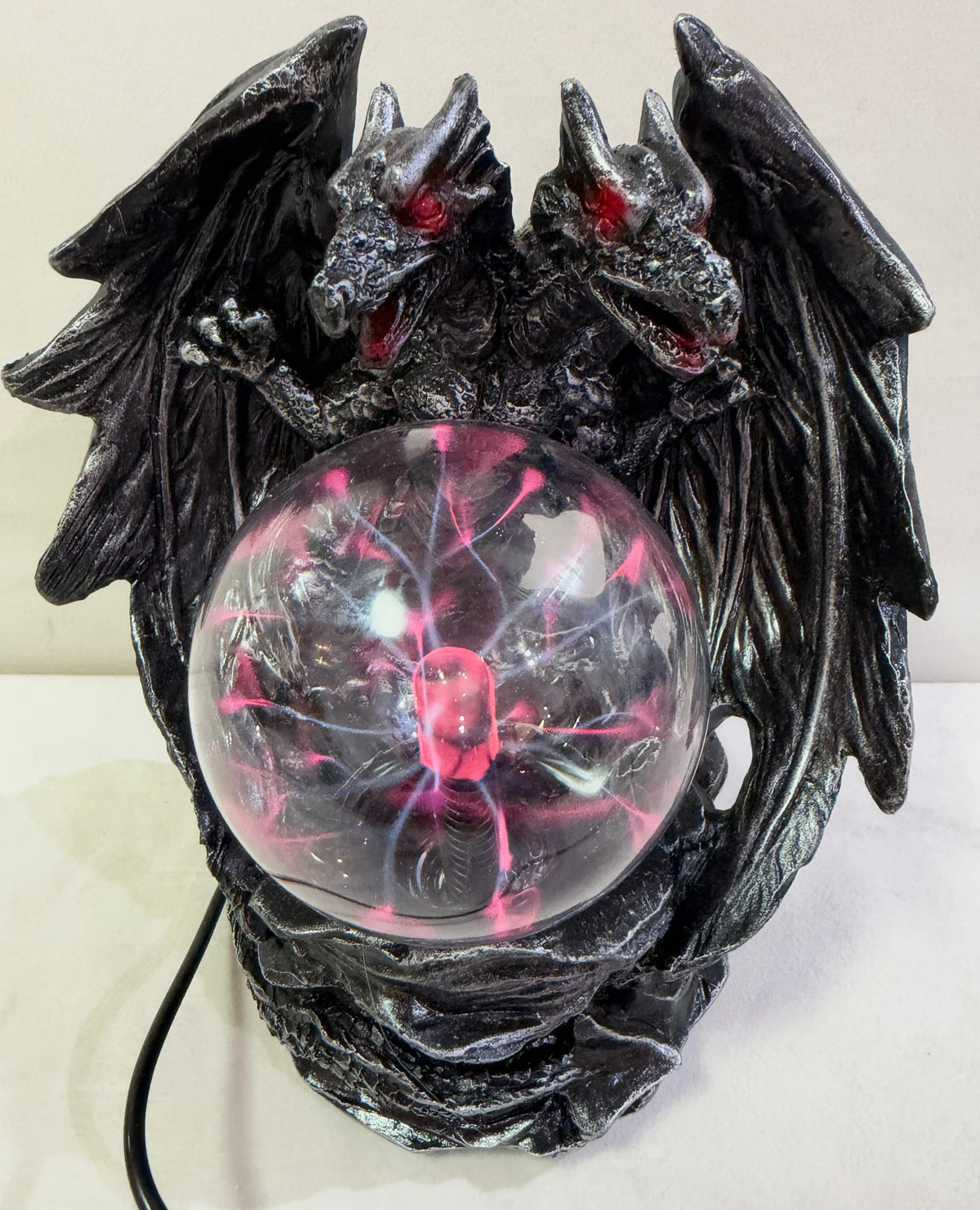 Twin Dragon Plasma Ball Lamp – 20cm