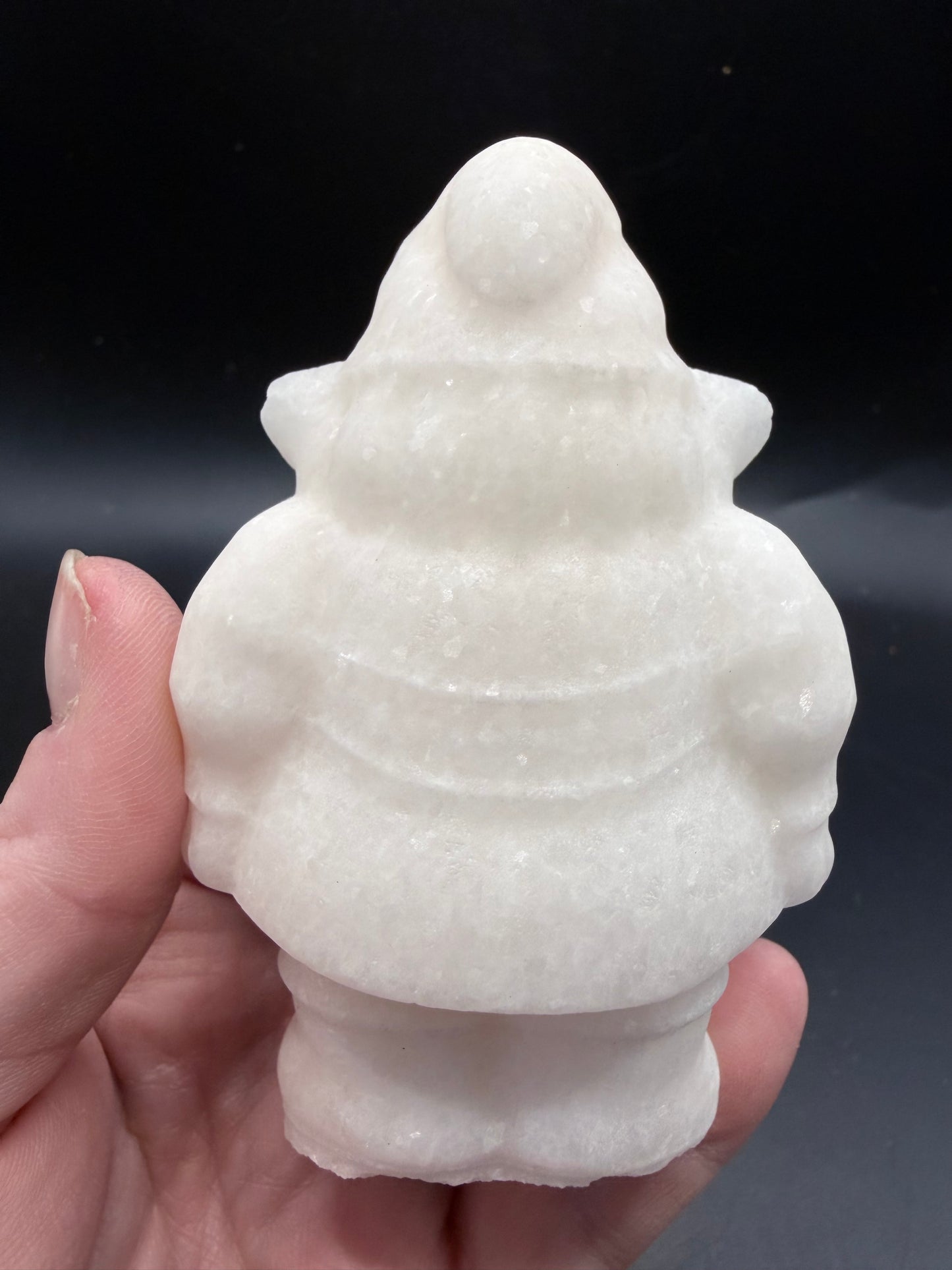 Crystal white marble Jade Gnome Carving – 10cm