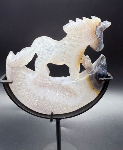 Agate Unicorn on Stand