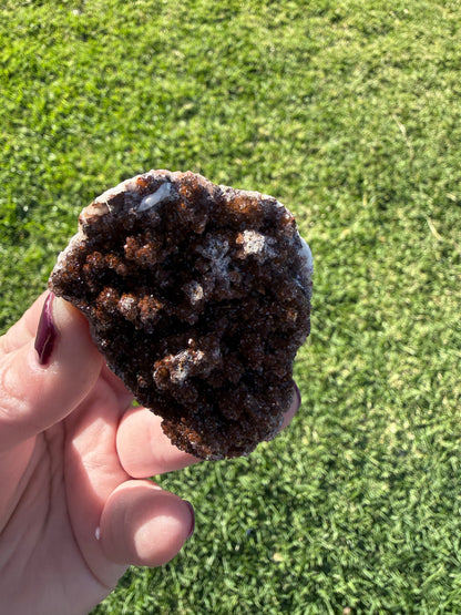 Manganese with Quartz Cluster