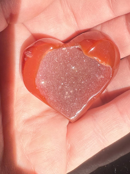 Druzy Carnelian Heart