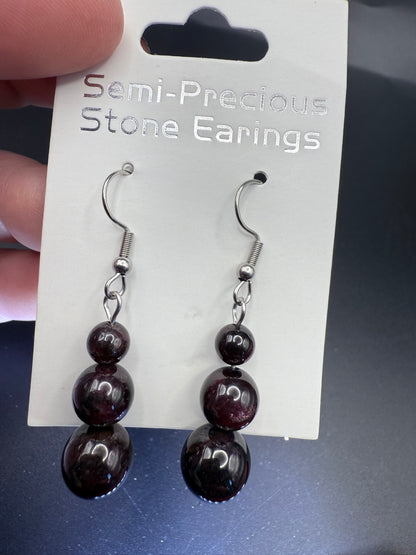 Garnet Dangle Earrings