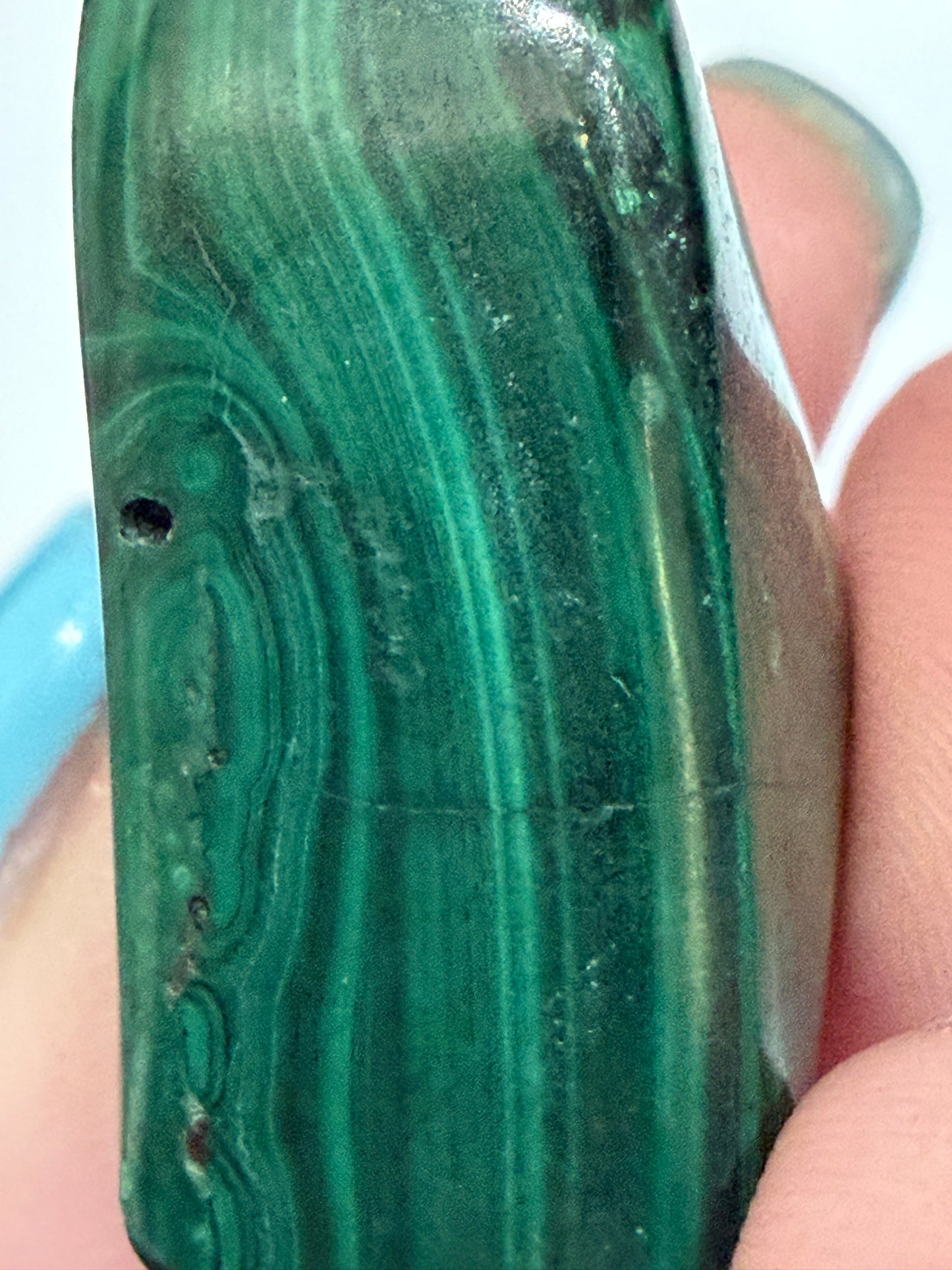 Malachite Polished Tumble Stone – Natural Banded Patterns C -