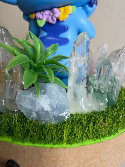 Stitch Crystal Garden USB Lamp – Approx. 11 cm Base