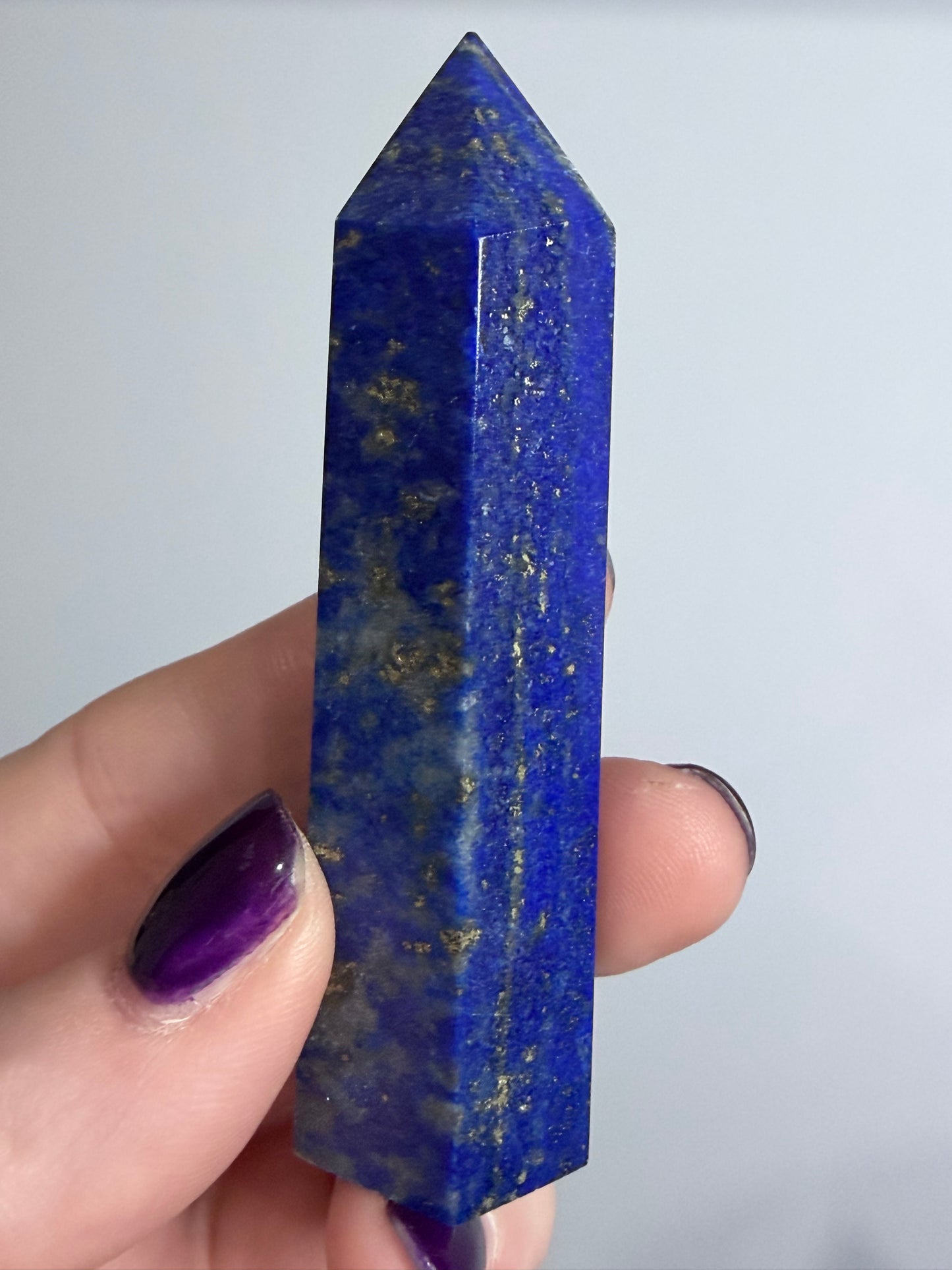 Lapis Lazuli Point | Natural Pyrite Inclusions A