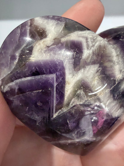 Chevron Amethyst Heart B