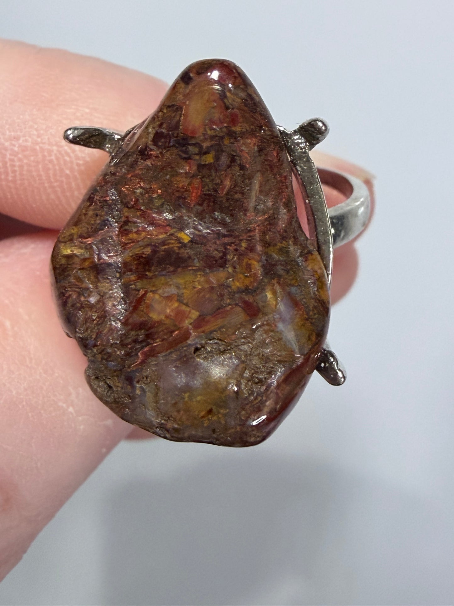Natural Pietersite Adjustable Ring