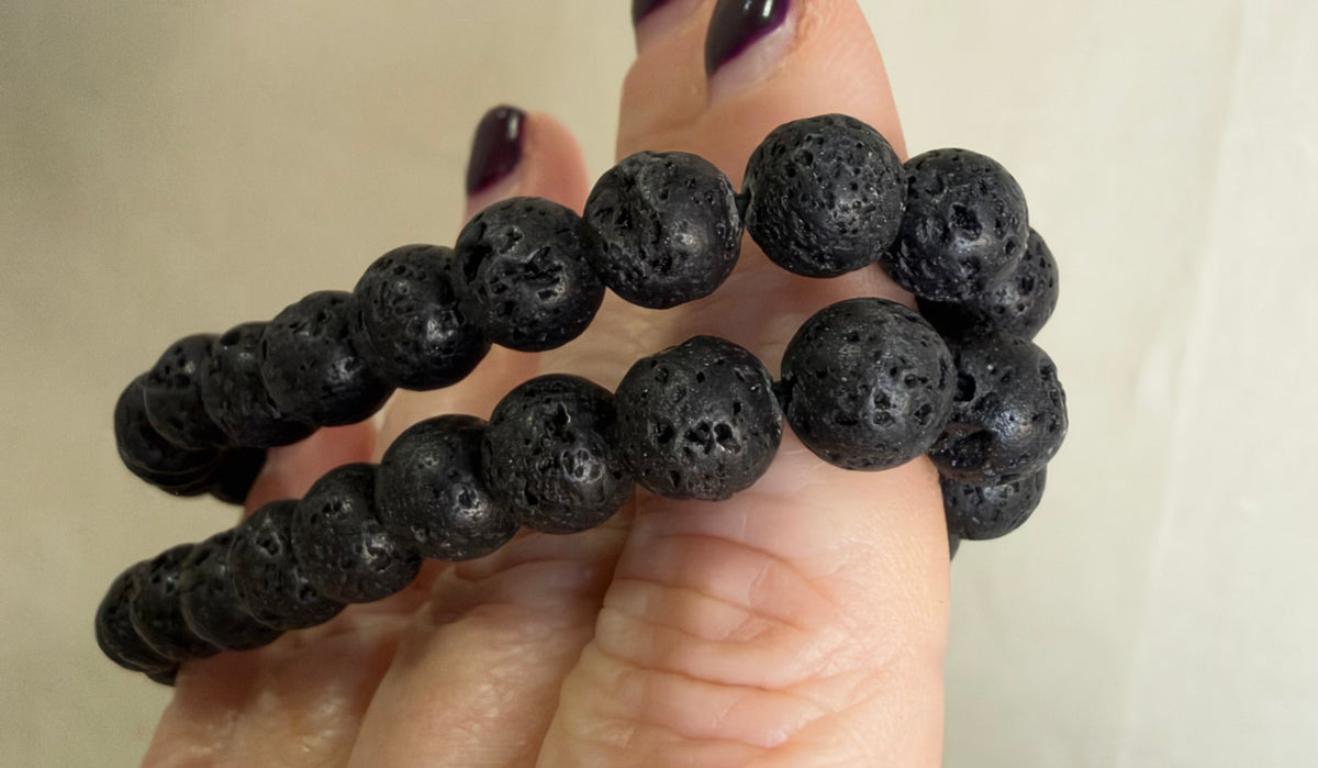 8mm Lava Stone Seven Chakra Bracelet