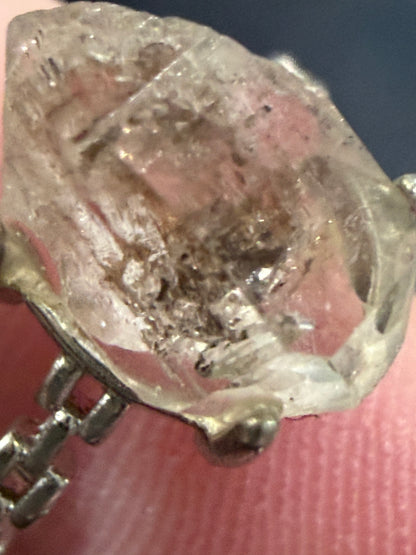 Natural Herkimer Diamond Quartz Ring | Double-Terminated Crystal D