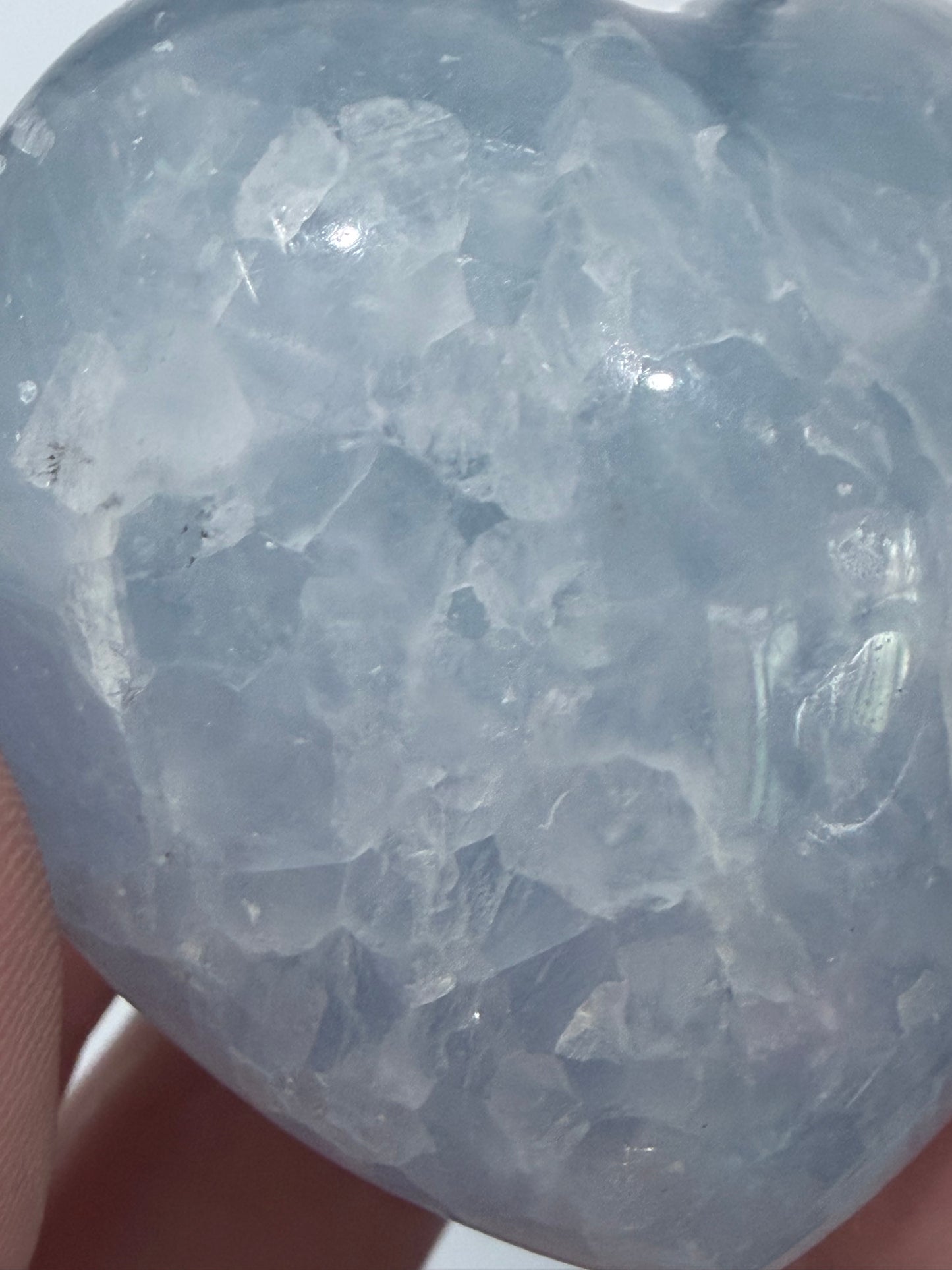 Blue Calcite Heart – 5.2 × 5 cm | 102 g
