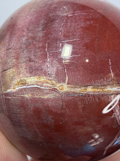 Pink Petrified Wood Sphere – 180g | 5cm