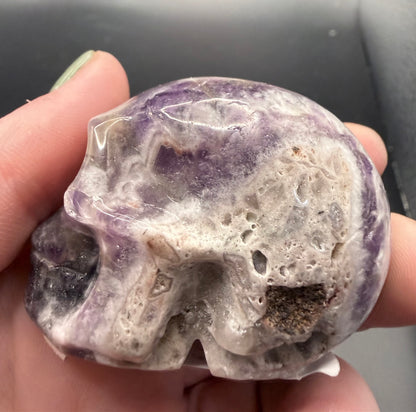 Dream Amethyst Skull Carving – 130g | 5.6 × 4.2cm