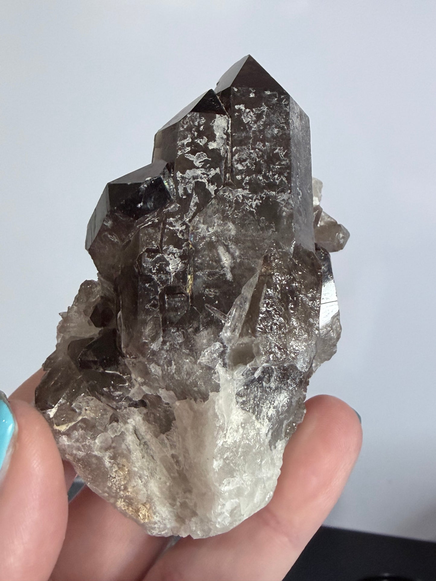 Smoky Quartz Crystal Cluster on Milky Quartz Matrix 160g | Natural Brazilian -
