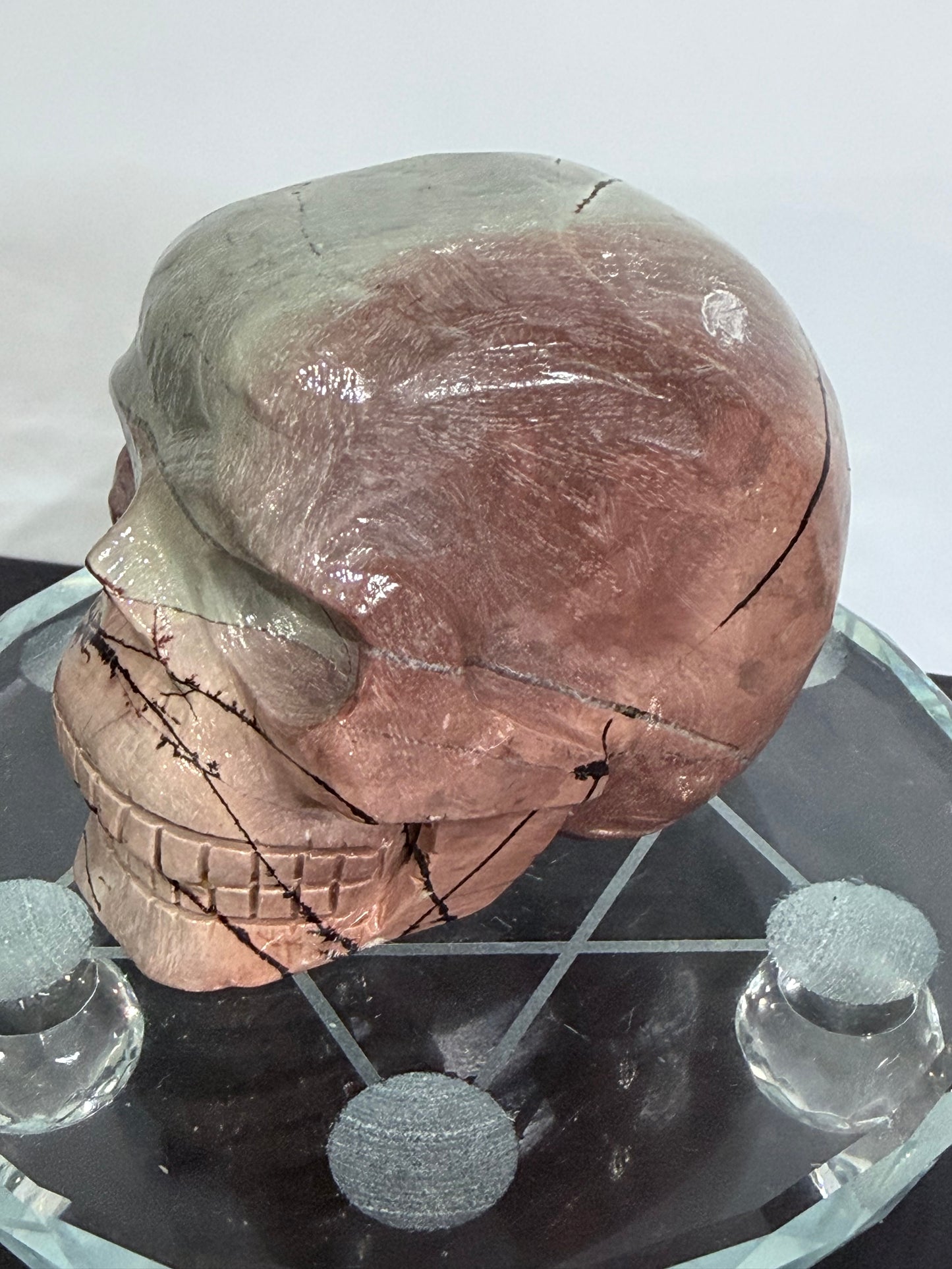 Picture Jasper Skull Carving – 407g